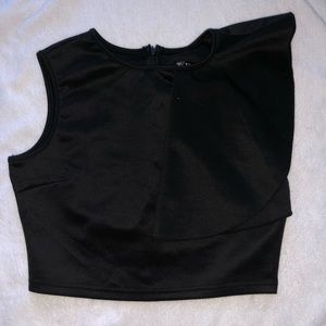 Black Asymmetrical SHEIN Crop Top